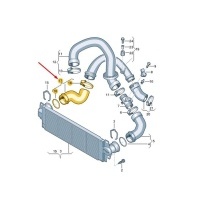 Патрубок интеркулера Volkswagen Transporter T5 GPPVW081, 7E0145709C, 7E0145709