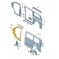 Отправка левый передняя обшивка volkswagen t6 7e0810075