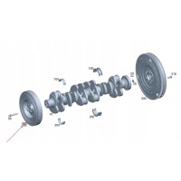 Мб s w222 engine crankshaft vibration damper a2560300003