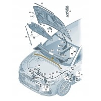 Audi q3 83a 19 - уплотнитель капота двигателя 8s0823723a