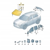 Стекло стекло с подогревом volkswagen tiguan ii оригинал oe
