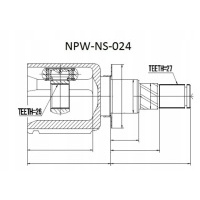 Nty npw - ns - 024 комплект шарнира , вал карданный