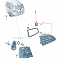 Volkswagen sharan 7n rear left inner tail light seal 7n0945395
