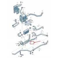 Skoda superb mk2 3t auxiliary heater coolant hose 3t0819350