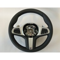 Bmw x6 g06 x5 g05 x7 g07 руль кожа m - pakiet новая лопатки чёрный нить