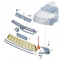 Volkswagen поло aw mk6 фронт центр bumper грили 2g0853677ac9b9
