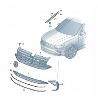 Накладка декоративная переднего бампера хромированная volkswagen tiguan oe: 5na853101j2zz