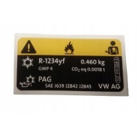 Наклейка nalepka informacyjna кондиционер 460g r - 1234yf audi volkswagen seat skoda