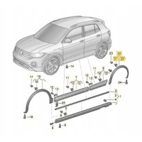 Oe volkswagen 2gm854819 накладка края арки левый задняя чёрный volkswagen t - cross