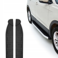 Turtle ступени боковое alyans для geely emgrand x7 all 2014 - 2024 внедорожник серебро