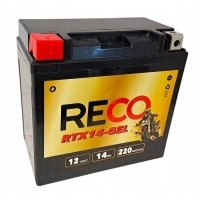 Аккумулятор мотоцикл reco rtx14 - gel ytx14 - bs 12v 14ah 220a л