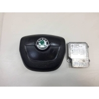 Подушка безопасности (комплект) Skoda Fabia 5J 2007-2014 5J0880201H3X1, 1C0909605K