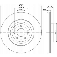 Hella диск тормозной 8dd 355 132-681