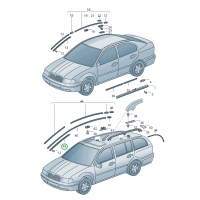 Skoda октавия универсал рамка стекло лобной с зажимом правый oe 1u0845453b