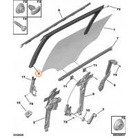 Уплотнитель / направляющяя стекло правая задняя 9678120780 peugeot 2008 2013 - 2019