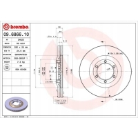 2× brembo тормозные диски тормозной передняя 09.6866.10