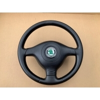 Руль кожа airbag skoda октавия i rs vrs fabia идеальная перфорированная