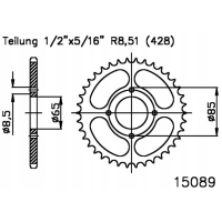 Зубчатая рейка задняя 530 esjot 35z sym вольф 250 i sb250ni