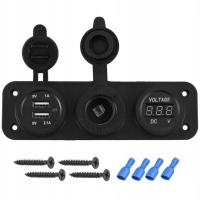 Разъем зарядки 2x usb 2.1a 1a вольтметр 12v