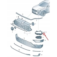 Volkswagen t-roc a11 фронт left fog фара trim 2ga853211f9b9