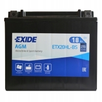 Аккумулятор мотоцикл exide bike 12v 18ah 270a agm etx20hl-bs ytx20hl