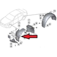 Защита арок передняя правая (подкрылок) BMW 7 F01,F02 (2008 - 2015) 2011 51717185164,7185164,51717185162,7185162,51717185174,7185174