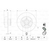 диски торм задние bosch renault ударить ii 1.9 dci 80
