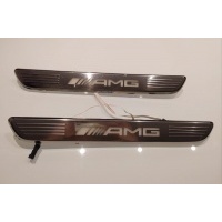 Накладки на дверные пороги amg светодиодный a2056802135 мерседес w213