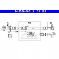 тормозной шланг ate nissan qashqai j10 jj10