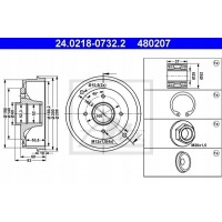 барабан тормозной renault clio ii 98 - с подшипником