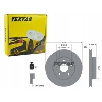 textar тормозные диски спереди 92113600