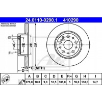 тормозной диск альфа ромео 166 2.0 т . spark 98 - 07