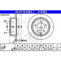 тормозной диск chrysler sebring 2.0 vvt 06 - 10