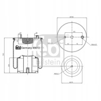 1x сильфон подвески febi bilstein man tgl
