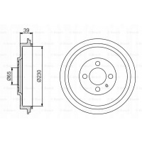 bosch барабан тормозной volkswagen caddy ii 99 - 03