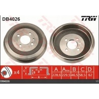 db4026 - trw - барабан колодок . bmw 3 e30 82 - 91 - 2шт