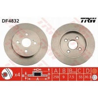 диски торм задн trw toyota iq 1.4 d - 4d 90 км 66kw