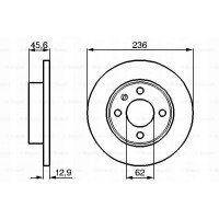 диски торм передние bosch skoda felicia ii 1.9 d