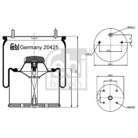 1x сильфон подвески febi bilstein