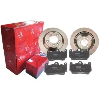 Диски + колодки trw сзади volkswagen touareg 7l 330мм