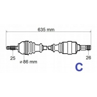 приводной nap.c c5 1.8 16v / 2.0 hdi al4 - слева