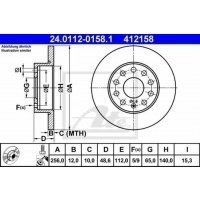диски тормозной задн audi skoda volkswagen seat ate 256mm