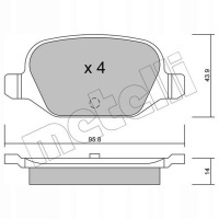 колодки тормозной metelli fiat: 500 312 , punto 188