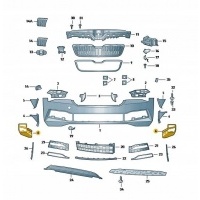 Воздухозаборник спереди skoda superb 3fl левая