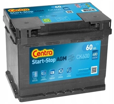 CK600 аккумулятор центры старт стоп 60ah 680a п