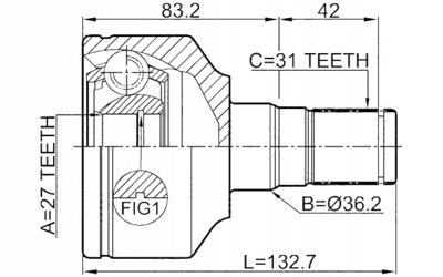 NPWVV014 шрус внутренний левый volvo xc70 ii 07 -