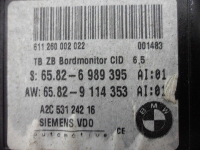 6989395 Дисплей информационный BMW 5-Series E60 2002 - 2007 2004 ,