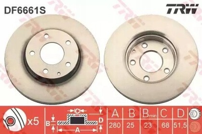 DF6661S диск колодок . mazda 3 13 - передняя