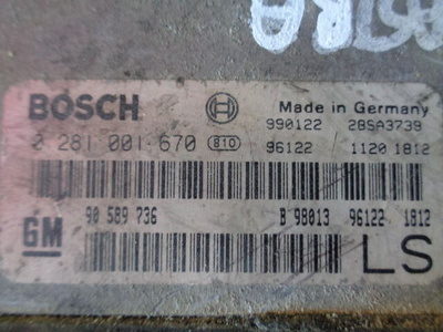 90589736 Блок управления ДВС Opel Astra G 1998 - 2009 2000 , 0281001670