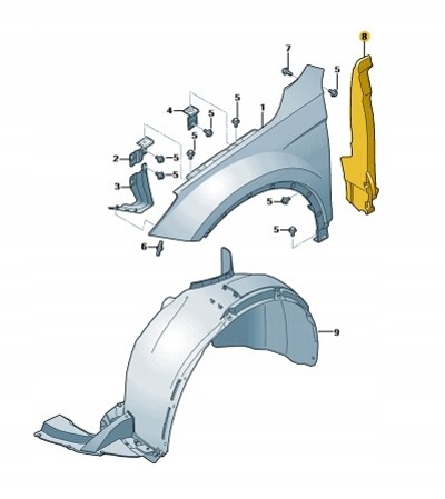 5NA864235C правое изоляция wypełniene крыла seat tarraco